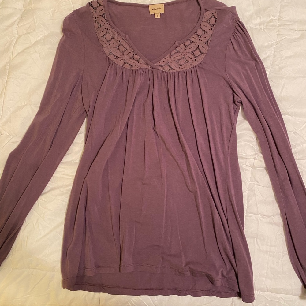 ella moss purple long sleeve blouse